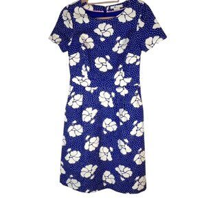 Boden Sierra Blue & White Floral Print Dress Size 6